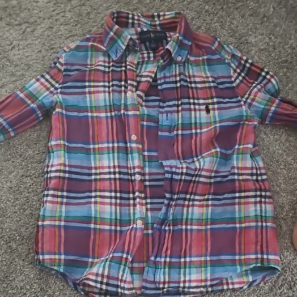 Colorful Plaid Button-Up Shirt
